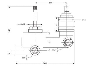 CONCEALED DIVERTER BODY 3OUTLET - HINDWARE FAUCETS -  ( POLISHED CHROME -  - 0x15 mm - 0inchX0.6inch )