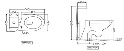 EWC ONE PC S-220MM W/FTGS W/S/CVR - JAQUAR SWARE -  ( WHITE - SOLO - 0x0 mm - 0inchx0inch )
