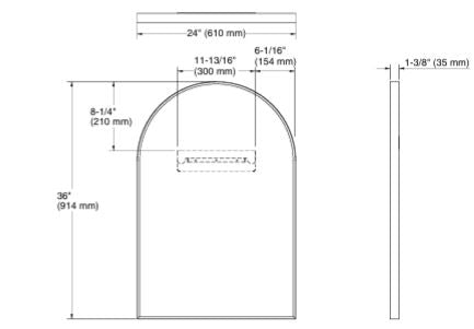 ESSENTIAL ARCH FRAMED MIRROR - KOHLER POPULAR -  ( MATT BLACK - POPULAR - 900x600 mm - 36inchX24inch )
