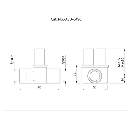 CONCEALED BODY OF THERMOSTATIC VALVE FOR HEALTH FAUCET - JAQUAR FAUCETS -  ( CHROME - ALLIED - 0x15 mm - 0inchX0.5inch )