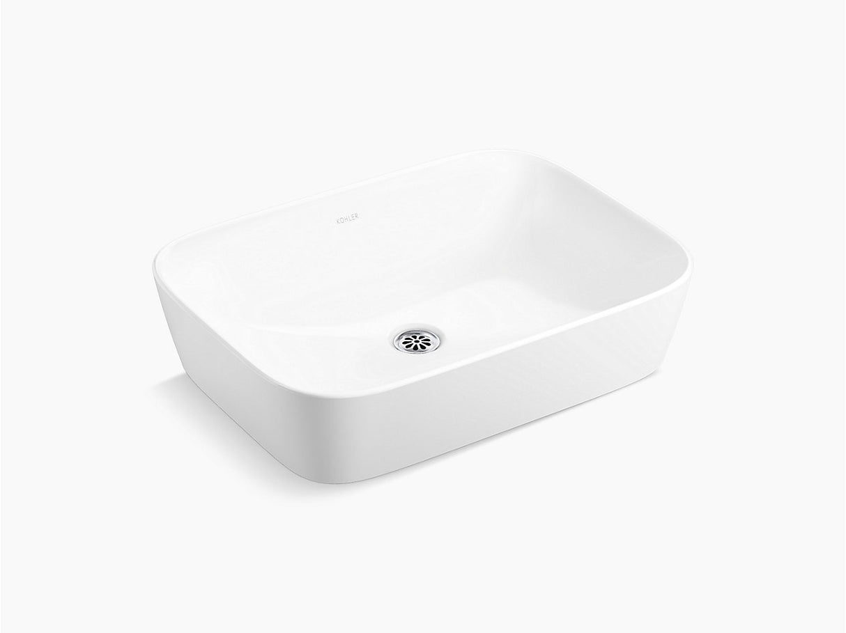 APT VESSEL WALL MOUNTED WASH BASIN W/TAP HOLE - KOHLER POPULAR -  ( WHITE - POPULAR - 550x400 mm - 22inchX16inch )
