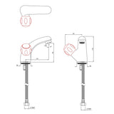 SWAN NECK TAP LEFT - JAQUAR FAUCETS - ( CHROME - CLARION QUARTER TURN - 0x15 mm - 0inchX0.5inch )