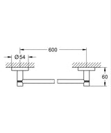 ESSENTIALS TOWEL RAIL 600MM - GROHE -  ( WARM SUNSET - G5 - ESSENTIALS - 0x600 mm - 0inchX24inch )