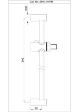 SLIDING RAIL 19MM DIA , 600MM LONG ROUND SHAPE WITH HAND SHOWER HOLDER - JAQUAR FAUCETS - ( ANTIQUE COPPER - SHOWER ACC. - 0x600 mm - 0inchX24inch )