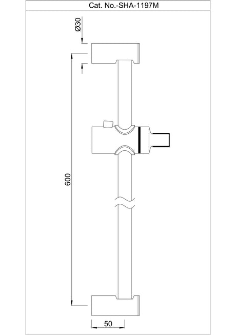 SLIDING RAIL 19MM DIA , 600MM LONG ROUND SHAPE WITH HAND SHOWER HOLDER - JAQUAR FAUCETS - ( ANTIQUE COPPER - SHOWER ACC. - 0x600 mm - 0inchX24inch )