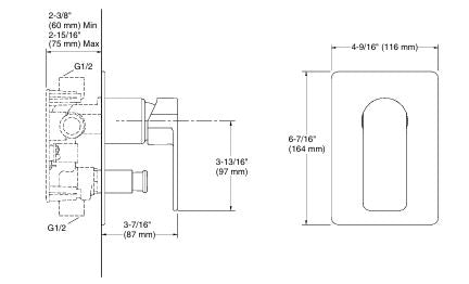 PARALLEL AT235 RBS TRIM - KOHLER PREMIUM -  ( VIBRANT BRUSHED ROSE GOLD - PREMIUM - 0x15 mm - 0inchX0.5inch )