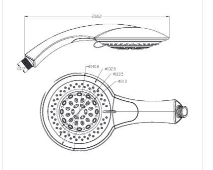 28040 - ABS HAND SHOWER - AQUANT - ( CHROME - - 135x0 mm - 5inchX0inch )
