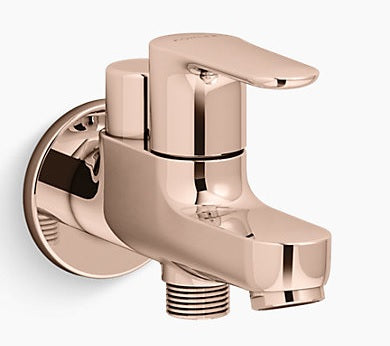 (REST) JULY-2 WAY BIB COCK W/FLANGE - KOHLER POPULAR-( ROSE GOLD -POPULAR - 0x15 mm - 0.5inchX0.6inch )