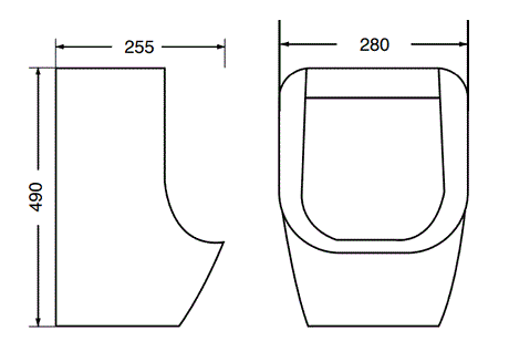 URINAL TOP INLET BACK OUTLET - AQUANT -  ( WHITE -  - 0x0 mm - 0inchx0inch )