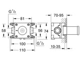 GROHTHERM F INSTALLATION BOX WALL UNION - GROHE -  ( CHROME - G5 - GROHTHERM F - 0x15 mm - 0inchX0.6inch )