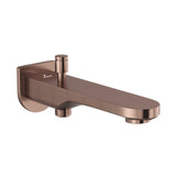 BATH TUB SPOUT WITH BUTTON ATTACHMENT FOR HAND SHOWER WITH WALL FLANGE -  JAQUAR FAUCETS -  ( ANTIQUE COPPER - SPOUT - 0x15 mm - 0inchX0.5inch )