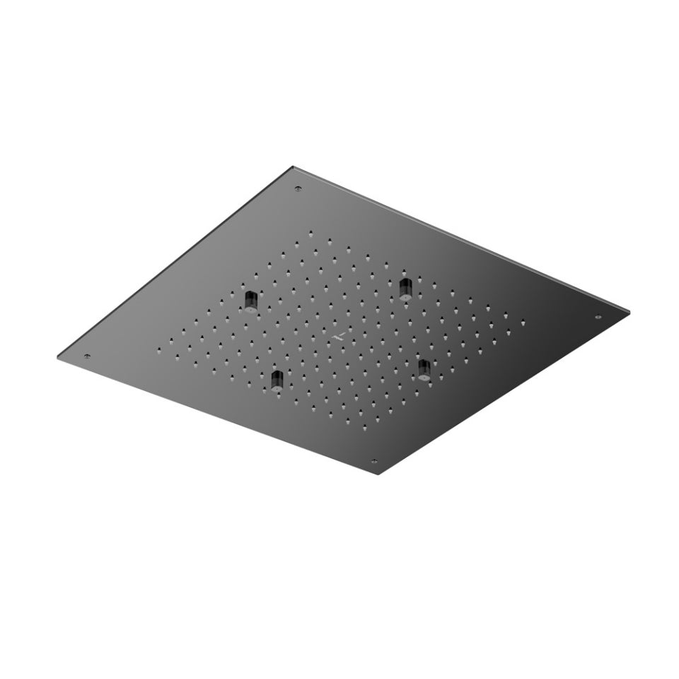 DUOFLO SHOWER SQUARE SHAPE TWO FUNCTIONS, RAIN AND 4 MIST AND FALSE CEILING INSTALLATION KIT W/O LED- JAQUAR FAUCETS - (BLACK CHROME - DUOFLO SHOWER - 450x450 mm - 18inchX18inch)