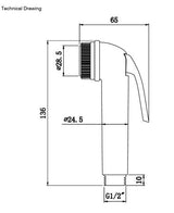 ABS HEALTH FAUCET SET WITH 1 MTR FLEXIBLE HOSE & WALL HOOK - AQUANT - (CHROME -  - 0x0 mm - 0inchX0inch)