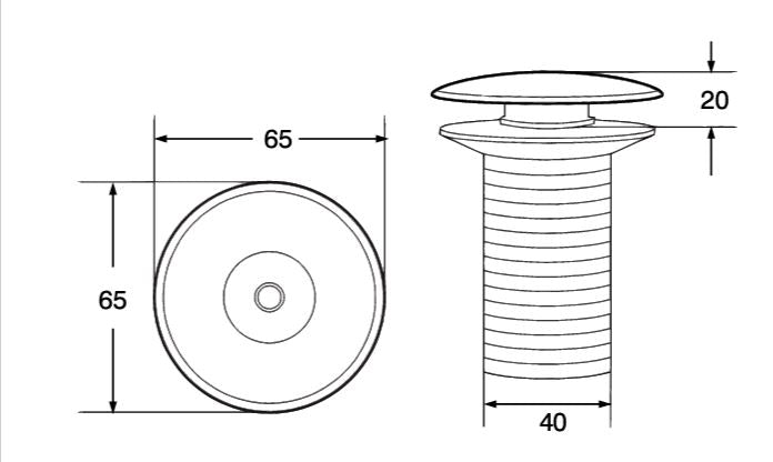 WASTE COUPLING WITH POP-UP FULL THREAD FOR STONE WASH BASIN – AQUANT - (RED MARBLE -  - 32x120 mm - 1.28inchX4.8inch)