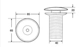 WASTE COUPLING WITH POP-UP FULL THREAD FOR STONE WASH BASIN – AQUANT - (RED MARBLE -  - 32x120 mm - 1.28inchX4.8inch)