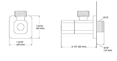 ANGLE VALVE WITH FLANGE - KOHLER PREMIUM -  ( CHROME - PREMIUM - 0x15 mm - 0inchX0.5inch )