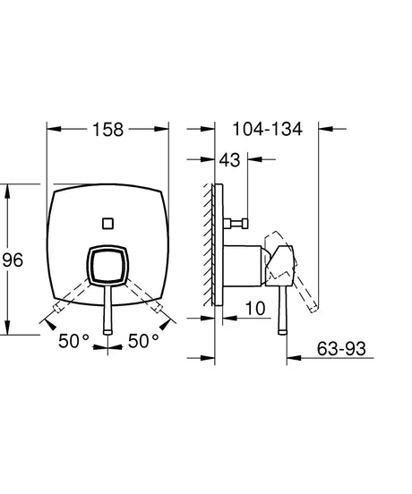 GRANDERA SINGLE-LEVER SHOWER MIXER WITH 2-WAY DIVERTER TRIM- GROHE -  ( WARM SUNSET - G5 - GRANDERA - 0x15 mm - 0inchX0.5inch )