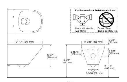EWC W/H W/O SEAT COVER FOR 27791IN-HL1 ( BOLT DISTANCE 7INCH)- KOHLER LUXURY -  ( HONED LUSH - LUXURY - 0x0 mm - 0inchX0inch )