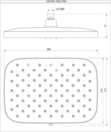 OCTANE SLIDER OVERHEAD SHOWER RECTANGULAR SHAPE TRIFLOW (RAIN, GRAIN & MIST SPRAY) ABS BODY WITH RUBIT CLEANING SYSTEM W/O ARM- JAQUAR FAUCETS - (BLACK CHROME - OCTANE SHOWERS - 300x210 mm - 12inchX8.4inch)