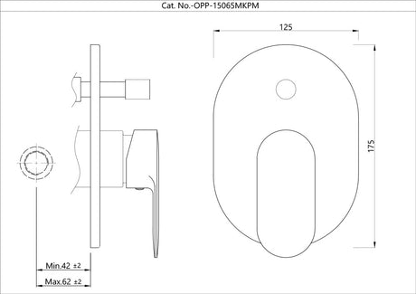 SINGLE LEVER EXPOSED PART DIVERT KIT BUTTON ON TOP - JAQUAR FAUCETS - ( BLUSH GOLD PVD - OPAL PRIME - 0x15 mm - 0inchX0.5inch )