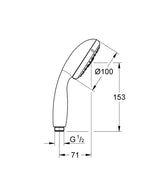 TEMPESTA 100 IV HAND SHOWER - GROHE -  ( CHROME - G3 - TEMPESTA - 0x15 mm - 0inchX0.6inch )