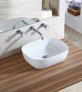 WASH BASIN TABLE MOUNTED - AQUANT -  ( WHITE -  - 490x400 mm - 19.6inchX16inch )