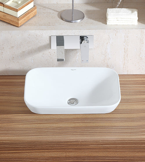 SEMI COUNTER WASH BASIN - AQUANT - ( WHITE - - 515x340 mm - 20inchX13inch )