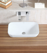 SEMI COUNTER WASH BASIN - AQUANT - ( WHITE - - 515x340 mm - 20inchX13inch )