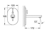 EUROSMART CE INFRARED WALL-MOUNT BASIN MIXER, AC - GROHE -  ( CHROME - G3 - EUROSMART - 0x15 mm - 0inchX0.6inch )