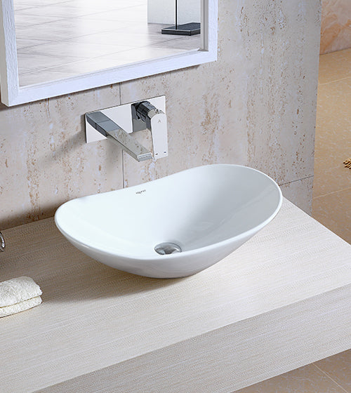 WASH BASIN TABLE TOP - AQUANT - ( WHITE - - 620x340 mm - 25inchX13.5inch )