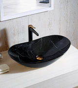CERAMIC WASH BASIN - AQUANT -  ( MARQUINA MARBLE GLOSSY -  - 600X370 mm - 24inchX14.8inch )