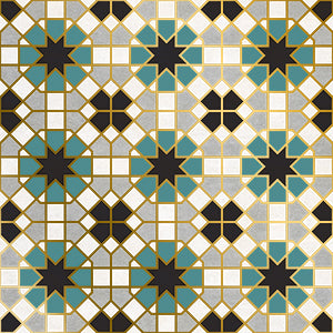 MAZE CARNIVAL HL - DESIGNER TILES -  (  - 3RD FRD GLD & SILVR EDITN VITR.TILE - 300x300 mm - 12inchX12inch )