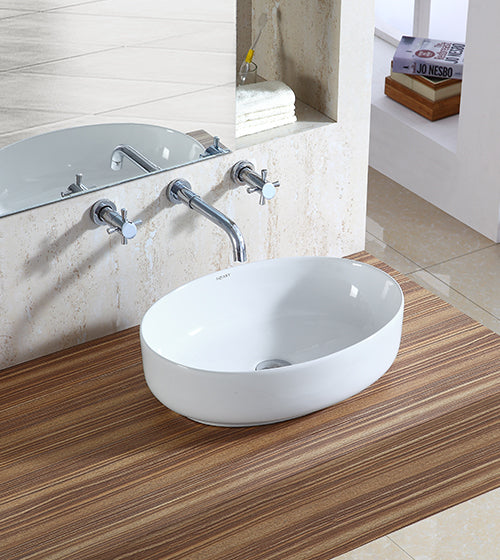 TABLE TOP WASH BASIN - AQUANT -  ( WHITE -  - 510x390 mm - 20inchX16inch )