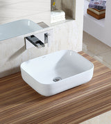 TABLE MOUNTED WASH BASIN - AQUANT - ( WHITE - - 495x395 mm - 19.8inchX15.8inch )
