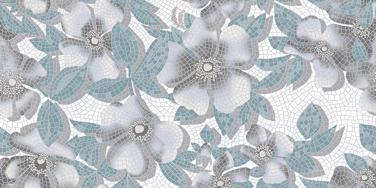 REVESTA AQUA DECOR - INDIAN TILES -  (  - BLACKBERRY FLORAL DECOR - 1200x600 mm - 48inchX24inch )