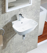 SEMI COUNTER WASH BASIN - AQUANT -  ( WHITE -  - 475x400 mm - 19inchX16inch )