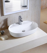 WASH BASIN TABLE MOUNTED - AQUANT - ( WHITE - - 615x415 mm - 24.6inchX16.6inch )