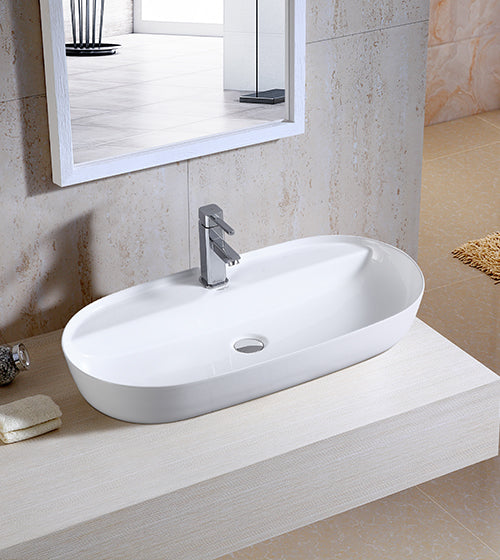 WASH BASIN TABLE TOP - AQUANT - ( WHITE - - 815x415 mm - 32.6inchX16.6inch )