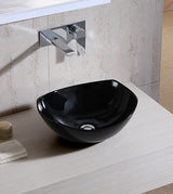 WASH BASIN TABLE TOP - AQUANT -  ( GLOSSY BLACK -  - 410x380 mm - 16inchX15inch )