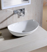 WASH BASIN TABLE TOP - AQUANT -  ( GLOSSY WHITE -  - 560x395 mm - 22inchX16inch )