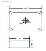 TABLE MOUNTED WASH BASIN - AQUANT -  ( GLOSSY WHITE -  - 650x380 mm - 26inchX15.2inch )