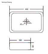 TABLE MOUNTED WASH BASIN - AQUANT -  ( GLOD/WHITE -  - 650x380 mm - 26inchX15.2inch )