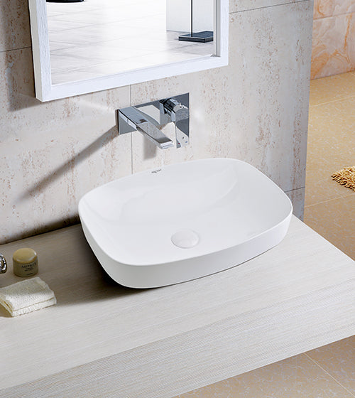SEMI COUNTER/TABLE MOUNTED WASH BASIN - AQUANT - ( WHITE - - 500x380 mm - 20inchX15.2inch )