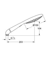 RAINSHOWER SOLO 150 HAND SHOWER - GROHE -  ( CHROME - G5 - RAINSHOWER - 0x15 mm - 0inchX0.6inch )