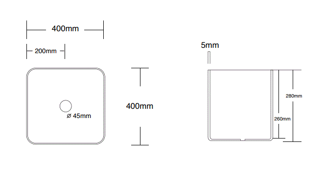 TABLE MOUNTED CERAMIC TABLE MOUNTED POT BASIN - AQUANT -  ( MARQUINA MARBLE -  - 405x405x280 mm - 16.2inchX16.2inchX11.2inch )