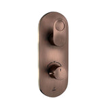 AQUAMAX EXPOSED PART KIT OF THERMOSTATIC SHOWER MIXER WITH 2-WAY OUTLET WITH SLEEVE (COMPATIBLE WITH ALD-681N)- JAQUAR FAUCETS -  ( ANTIQUE COPPER - ORNAMIX PRIME - 0x15 mm - 0inchX0.5inch )