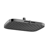 OCTANE SLIDER OVERHEAD SHOWER RECTANGULAR SHAPE TRIFLOW (RAIN, GRAIN & MIST SPRAY) ABS BODY WITH RUBIT CLEANING SYSTEM W/O ARM- JAQUAR FAUCETS - (BLACK CHROME - OCTANE SHOWERS - 300x210 mm - 12inchX8.4inch)