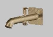 BRASS BUTTON SPOUT WITH HAND SHOWER CONNECTION - AQUANT - (BRUSHED GOLD - ORCHID SERIES - 0x0 mm - 0inchX0inch)