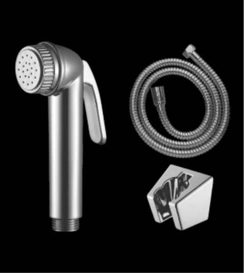 ABS HEALTH FAUCET SET WITH 1 MTR FLEXIBLE HOSE & WALL HOOK - AQUANT - (CHROME -  - 0x0 mm - 0inchX0inch)