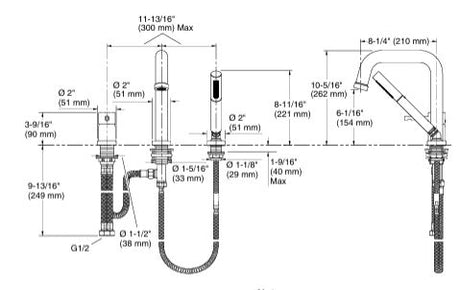 CUFF 3H BATH FILLER W DIV FOR HANDSHOWER - KOHLER PREMIUM -  ( POLISHED CHROME - PREMIUM - 0x0 mm - 0inchx0inch )